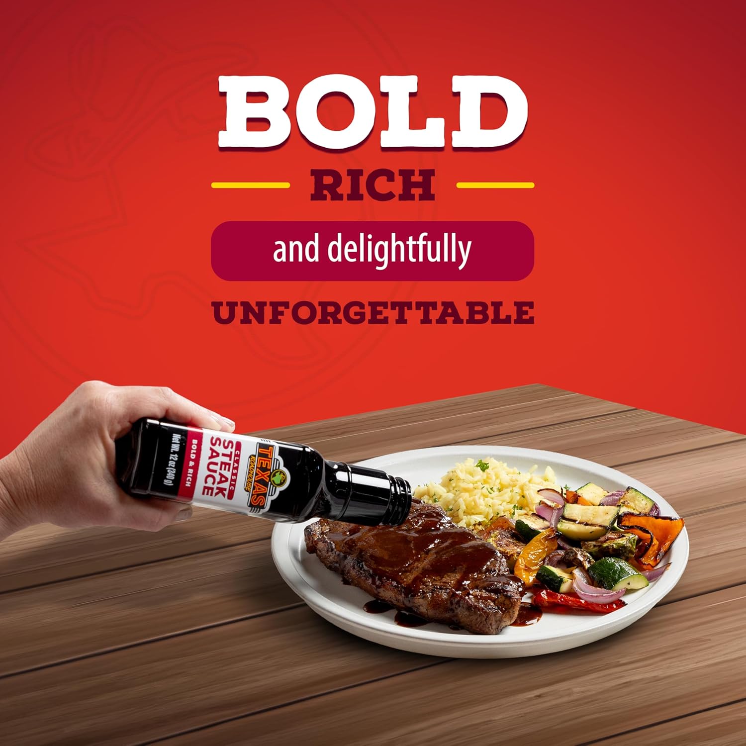 Texas Roadhouse Classic Steak Sauce, 12 oz. Bottle, Perfect Steak Marinade or Dipping Sauce, Made with Vinegar, Onion and Garlic