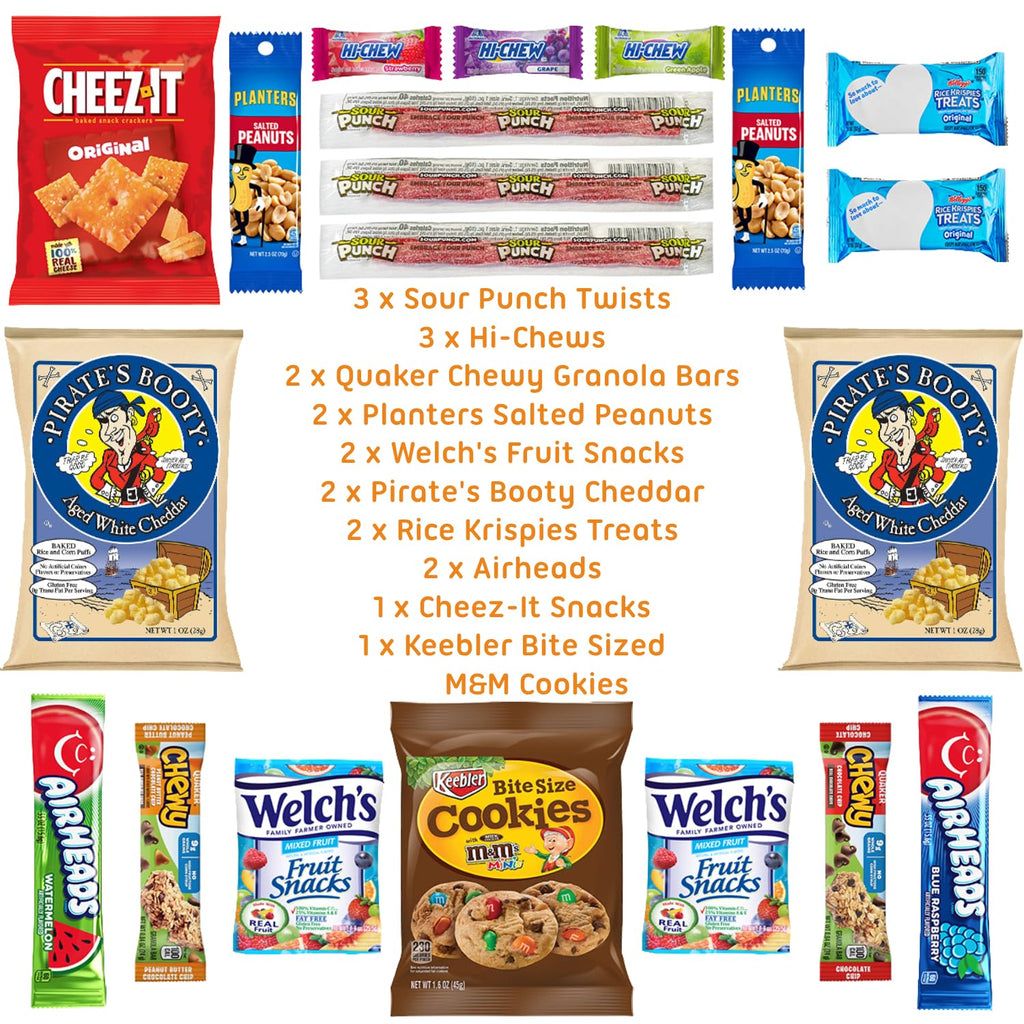 Hangry Kit Birthday Snack Box - (20 CT) Happy Birthday Basket Care Package - Contains Birthday Snacks, Cookies, Chips, Candy. Party Variety Box. (Funny 1)