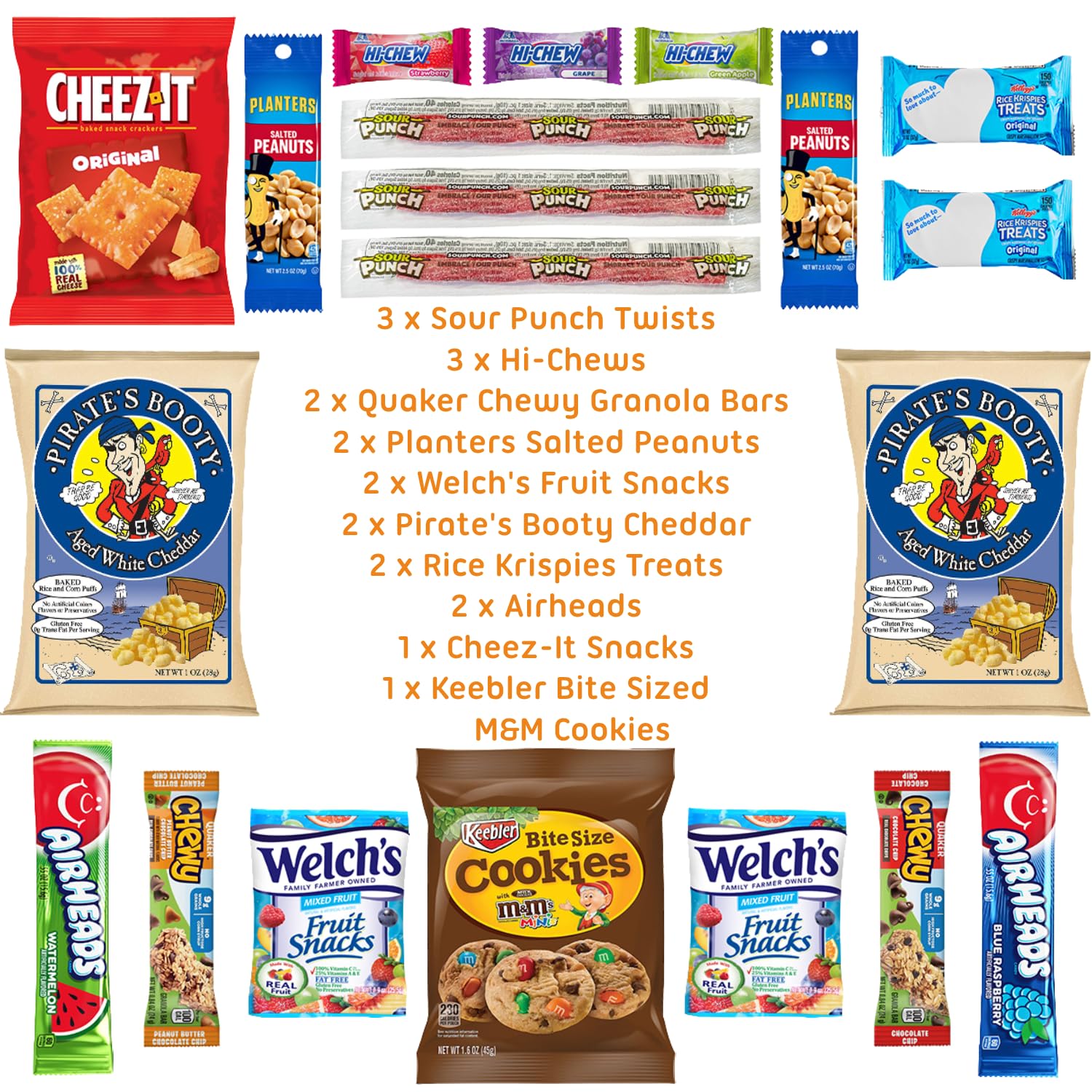 Hangry Kit Birthday Snack Box - (20 CT) Happy Birthday Basket Care Package - Contains Birthday Snacks, Cookies, Chips, Candy. Party Variety Box. (Funny 1)