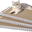 Cat Scratching Board 3 Pack – Reversible Cardboard Scratcher for Indoor Cats, Wide Boxed Scratch Pads with Bell Ball, Durable Corrugated scratchers as Furniture Protector