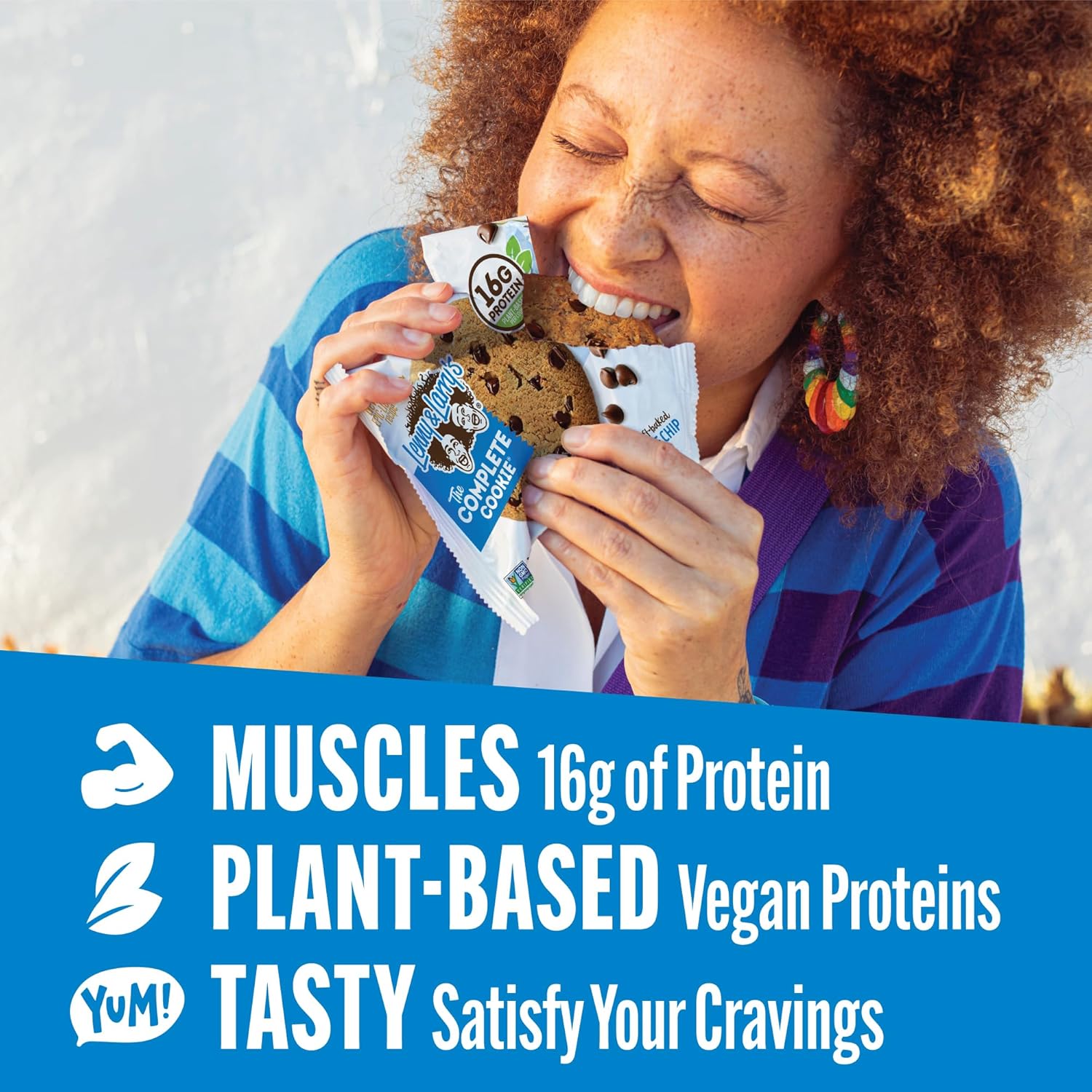 Lenny & Larry's Complete Protein Cookie, [Chocolate Chip], Chewy Soft Baked, 16g Plant Protein, Vegan, Non-GMO, High Fiber, 4 Ounce Cookie (Pack of 12)