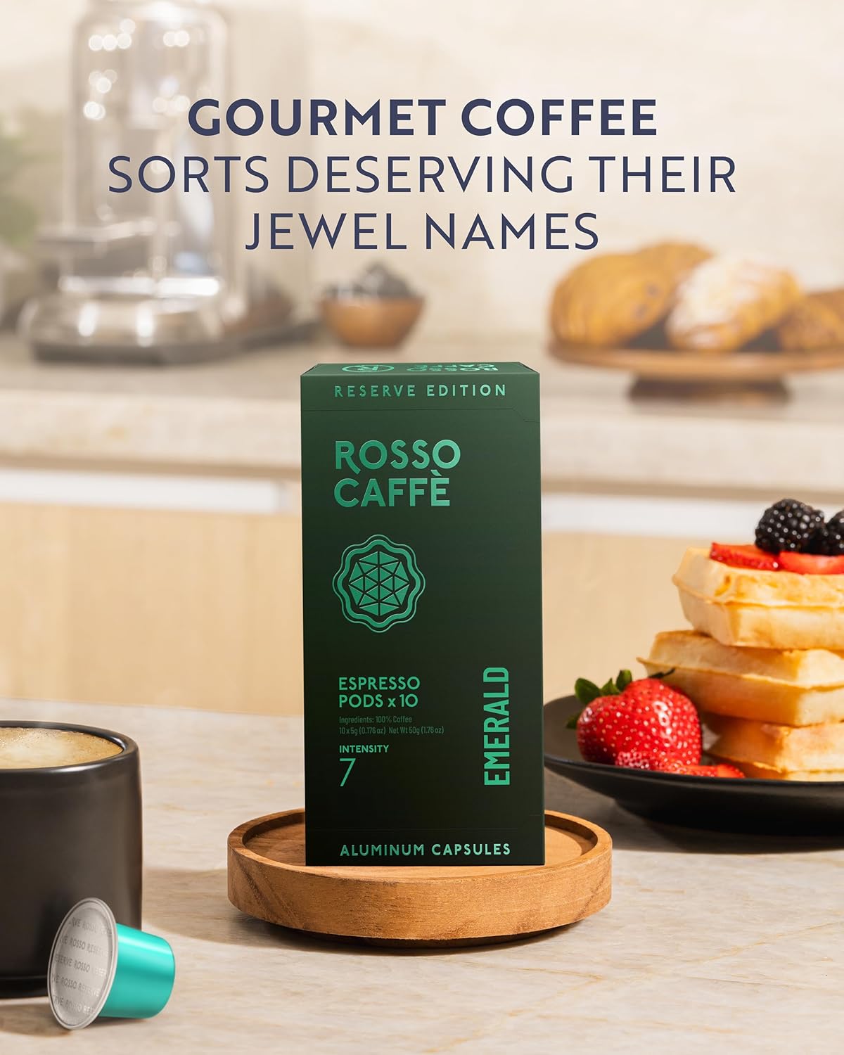 ROSSO CAFFÈ Espresso Coffee Pods for Nespresso Original Machines - 80 Capsules Variety Pack, 8 Signature Flavors, Medium to Dark Roast - Made in Italy
