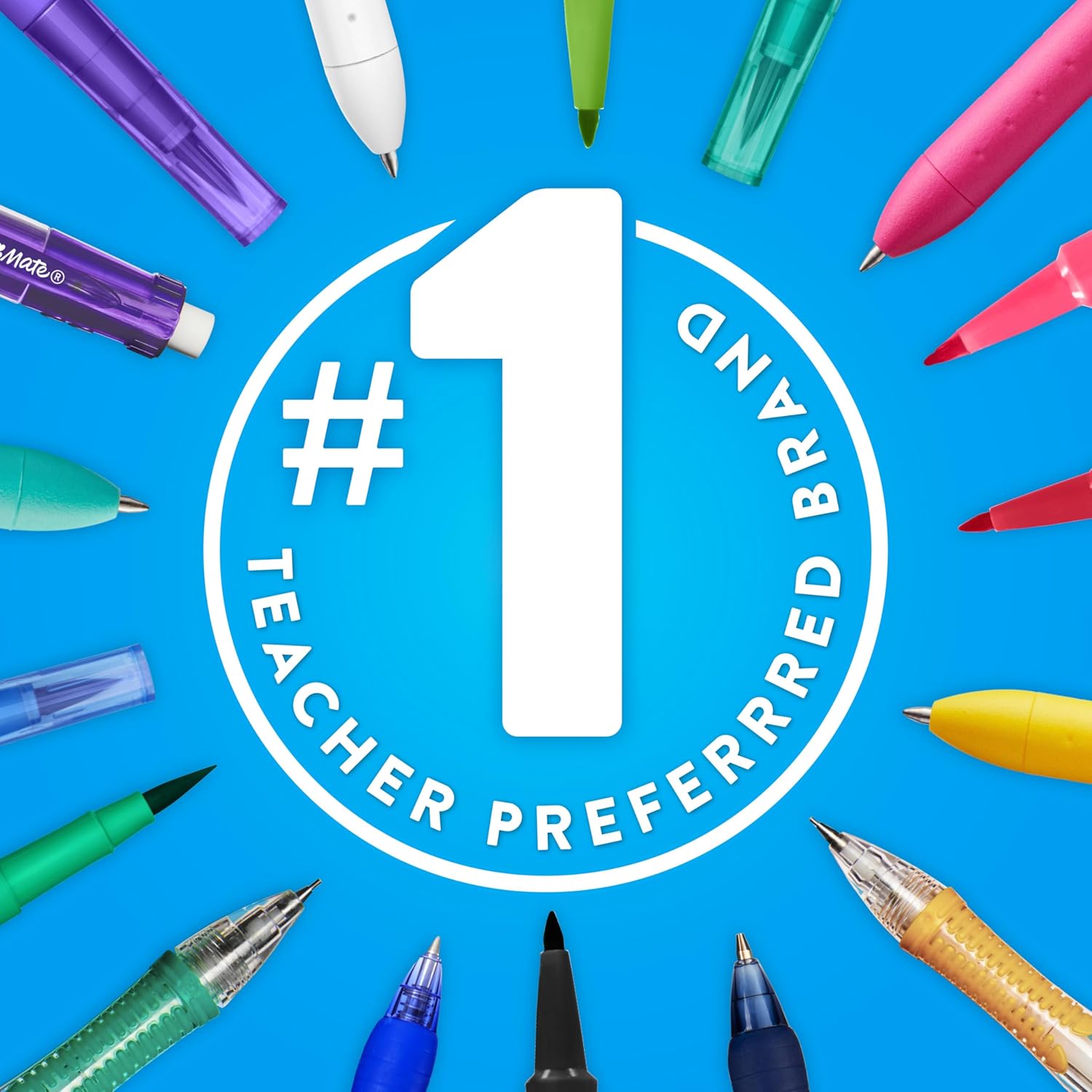 Paper Mate Felt Tip Pens, Flair Marker Pens, Medium Point, Assorted, 24 Count - Home, Office, Back to School, Teacher Supplies