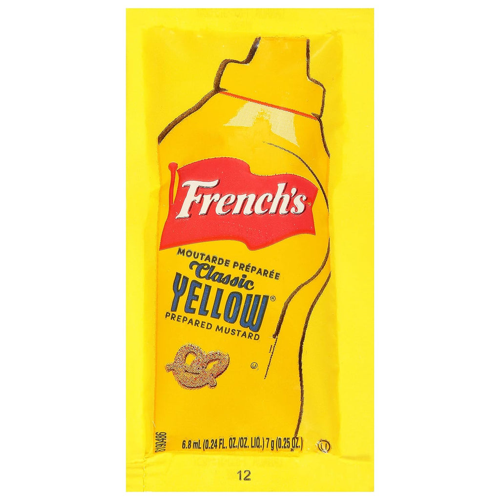 French's Classic Yellow Mustard Packets, 500 count - One 500 Count Individual Yellow Mustard Packets, Perfect Single-Serve Size for Delivery and Takeout Orders