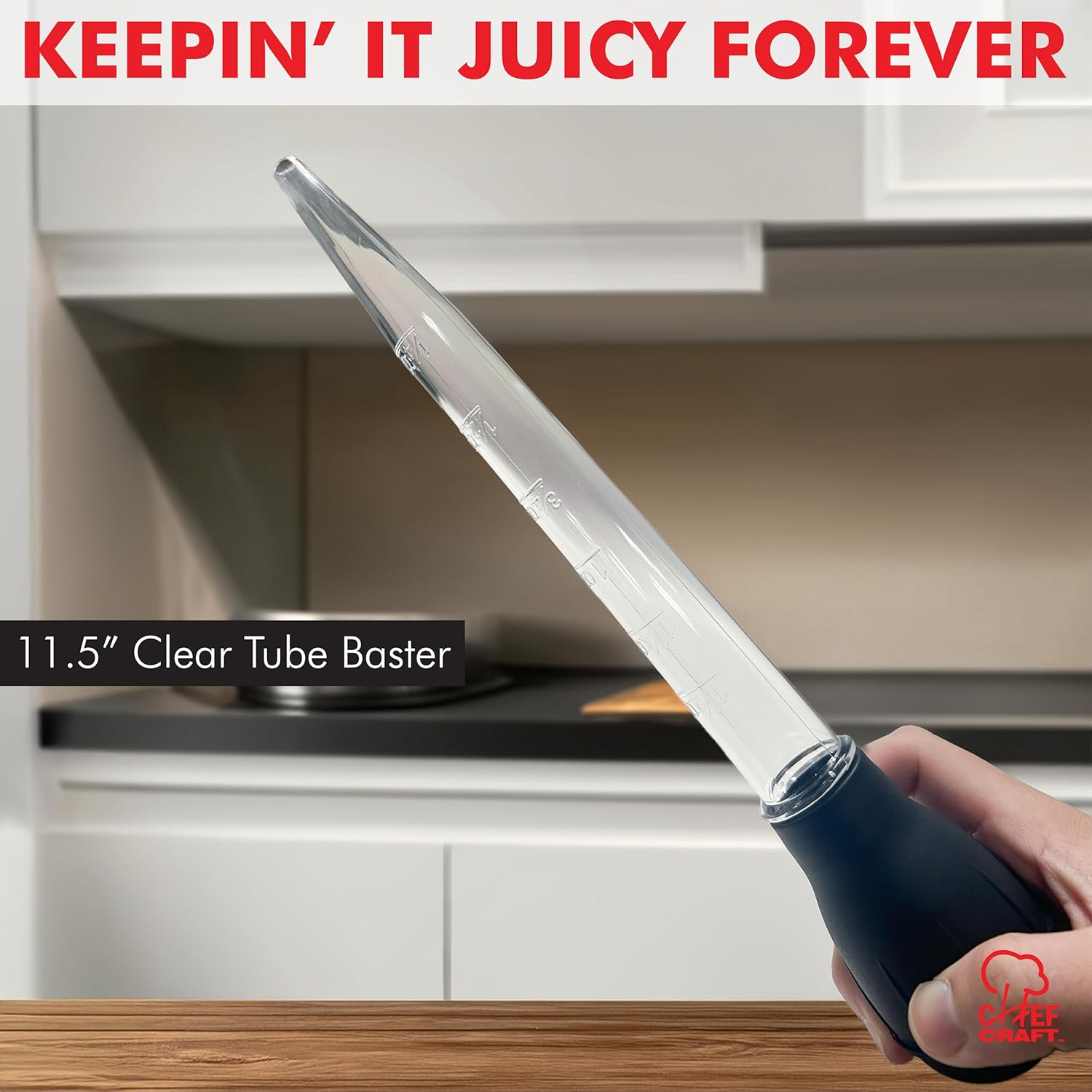 Chef Craft Classic Baster with Clear Tube, 11.5 inches in Length, Black