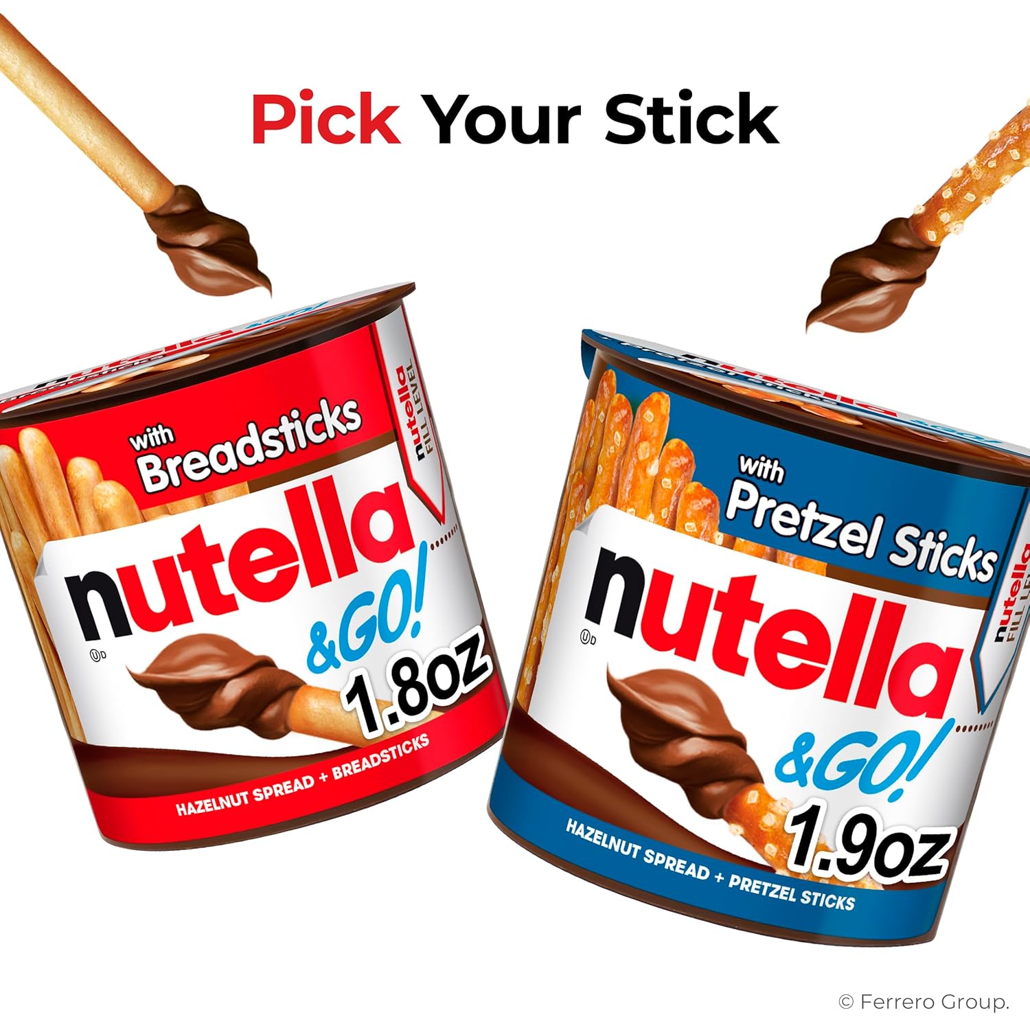 Nutella & GO! Chocolate Hazelnut Spread with Cocoa + Pretzel Sticks, 12 Snack Packs, 1.9 oz Each