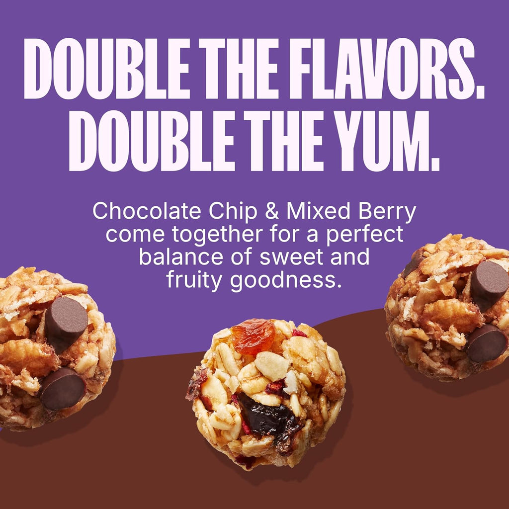 MadeGood Granola Bites Chocolate Chip & Mixed Berry Variety Pack (28 Count) Gluten Free and Organic Snacks
