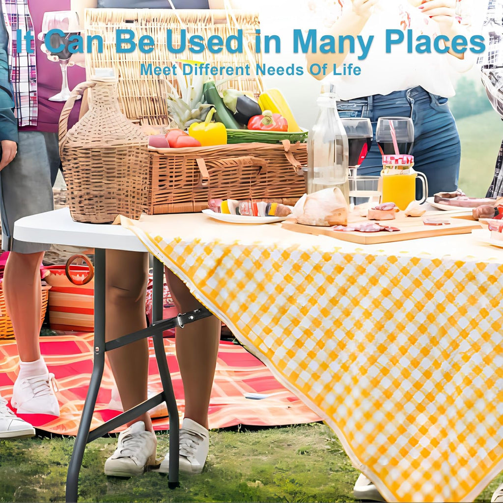 Bblife 6FT Folding Tables Heavy Duty Folding Table, Multi-Functional Fold up Table for Outdoor Camping Picnic Parties, Indoor Events White Training Table with 330lbs Static Weight Capacity