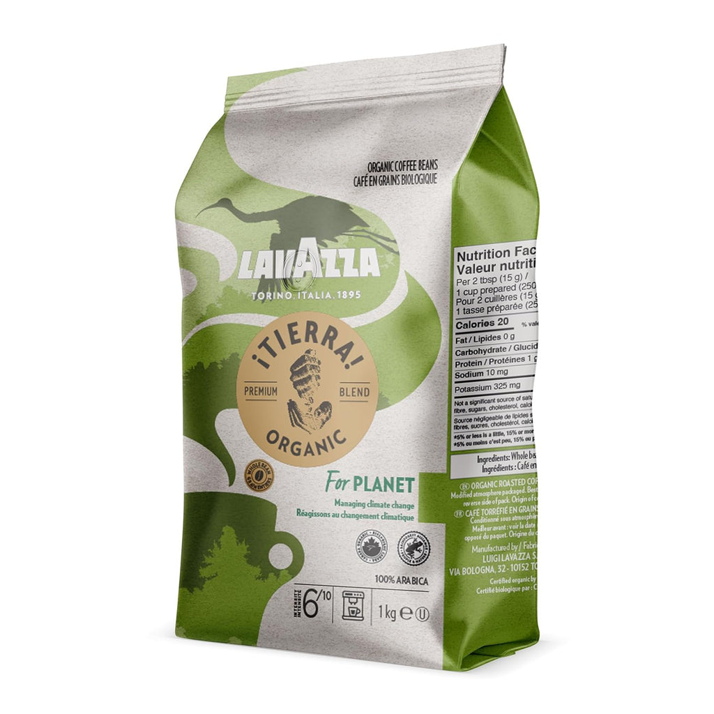 Lavazza ¡Tierra! Organic for Planet Whole Bean Coffee, Light Roast, 100% Arabica, 2.2 lb Bag (pack of 1)