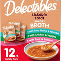 Delectables Savory Broths Lickable Wet Cat Treat Variety Pack, 12Count(Pack of 1)