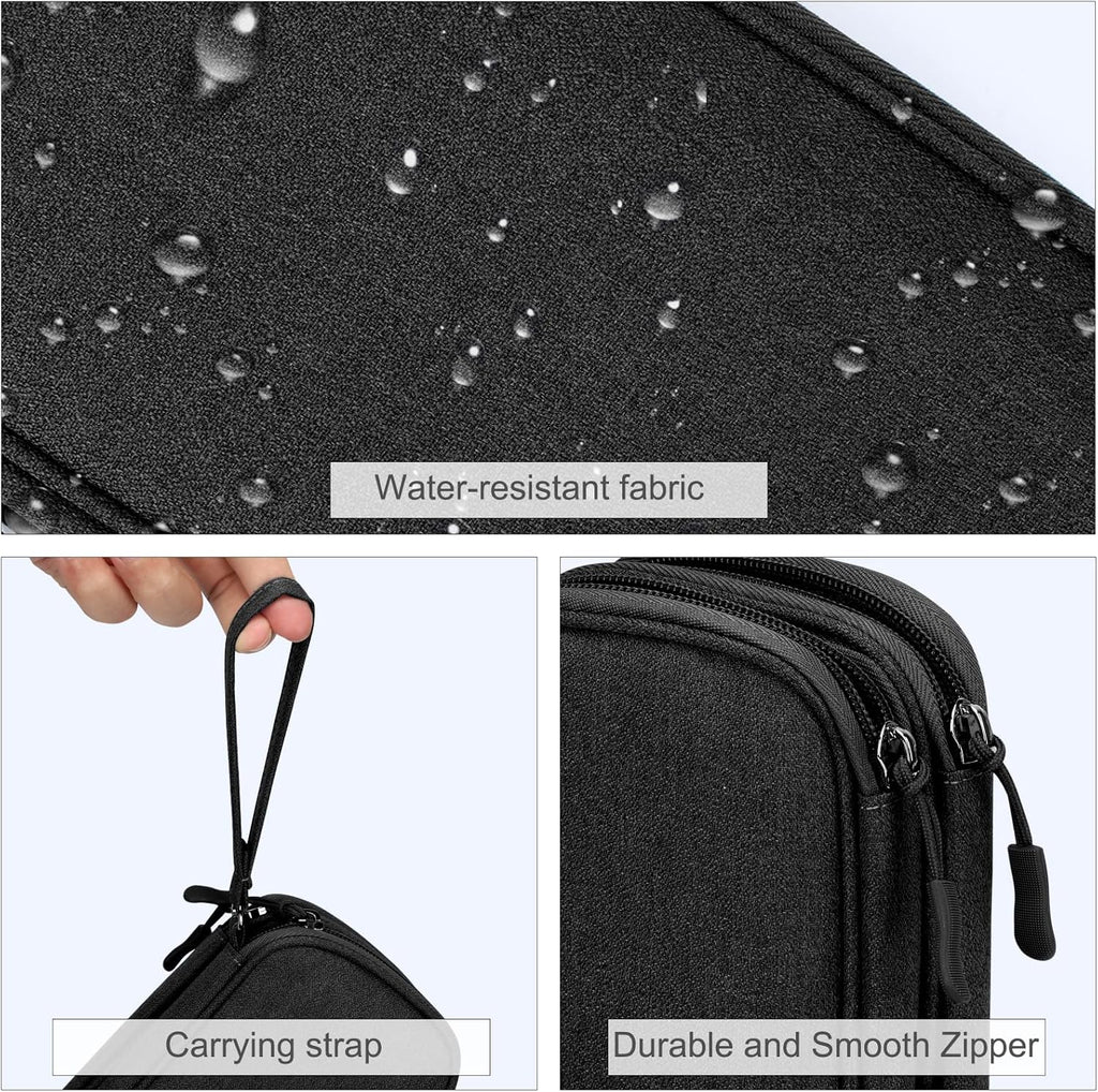 FYY Electronic Organizer, Travel Cable Organizer Bag Pouch Electronic Accessories Carry Case Portable Waterproof Double Layers All-in-One Storage Bag for Cable, Cord, Charger, Phone, Earphone Coffee