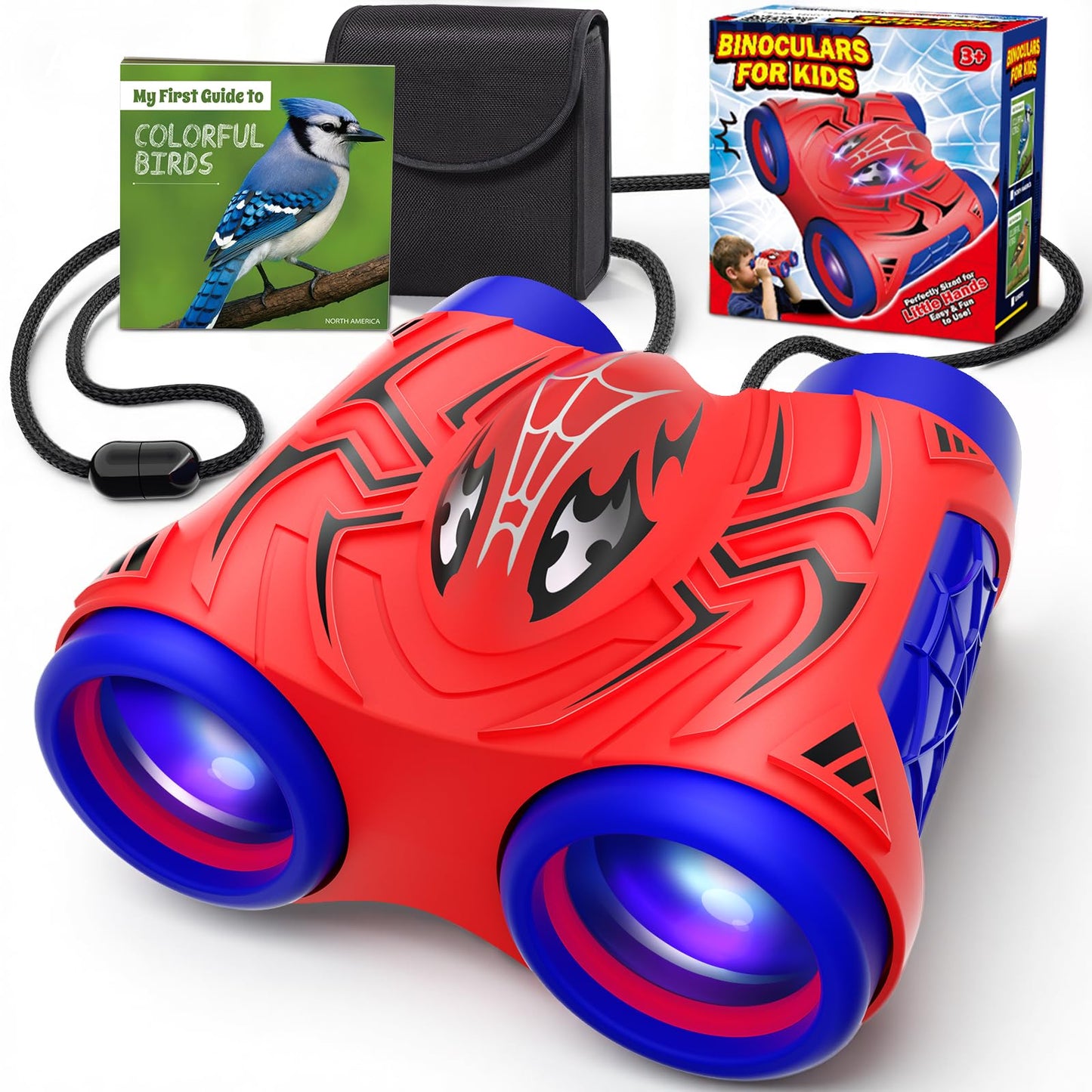 Boy Toys Age 3-12,Binoculars for Kids with Bird Watching Manual&Compass,Outdoor Camping Backyard Toddler Toys,3 4 5 6 7 8 9 10 11 12 Year Old Xmas Birthday Gifts,3-4 4-6 6-8 8-12 Year Old Kids Gift