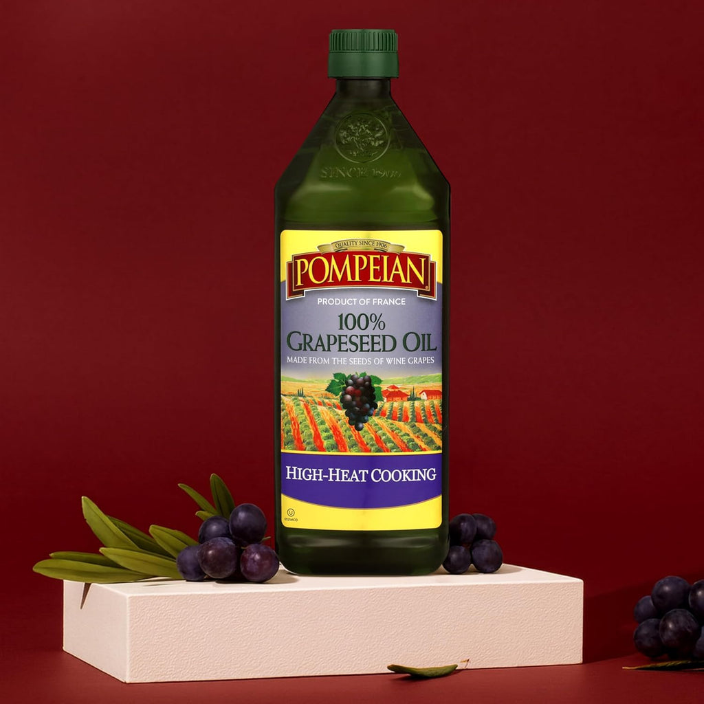 Pompeian 100% Grapeseed Oil, Light and Subtle Flavor, 68 Fl Oz