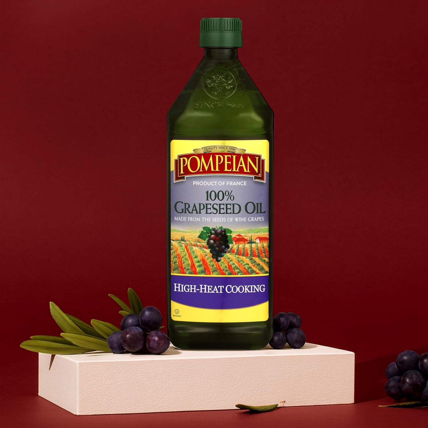 Pompeian 100% Grapeseed Oil, Light and Subtle Flavor, 68 Fl Oz