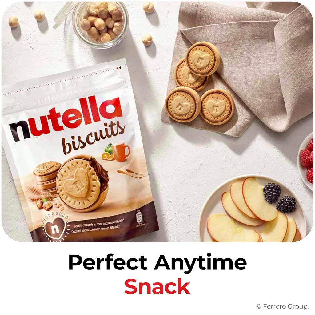 Nutella Biscuits Cookies Filled with Nutella Hazelnut Spread, Sweet Snack Pack, Holiday Christmas Cookies, 9.7 oz