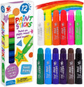 TBC The Best Crafts Paint Sticks,12 Classic Colors, Washable, Non-toxic, Tempera Paint Sticks for Kids and Students