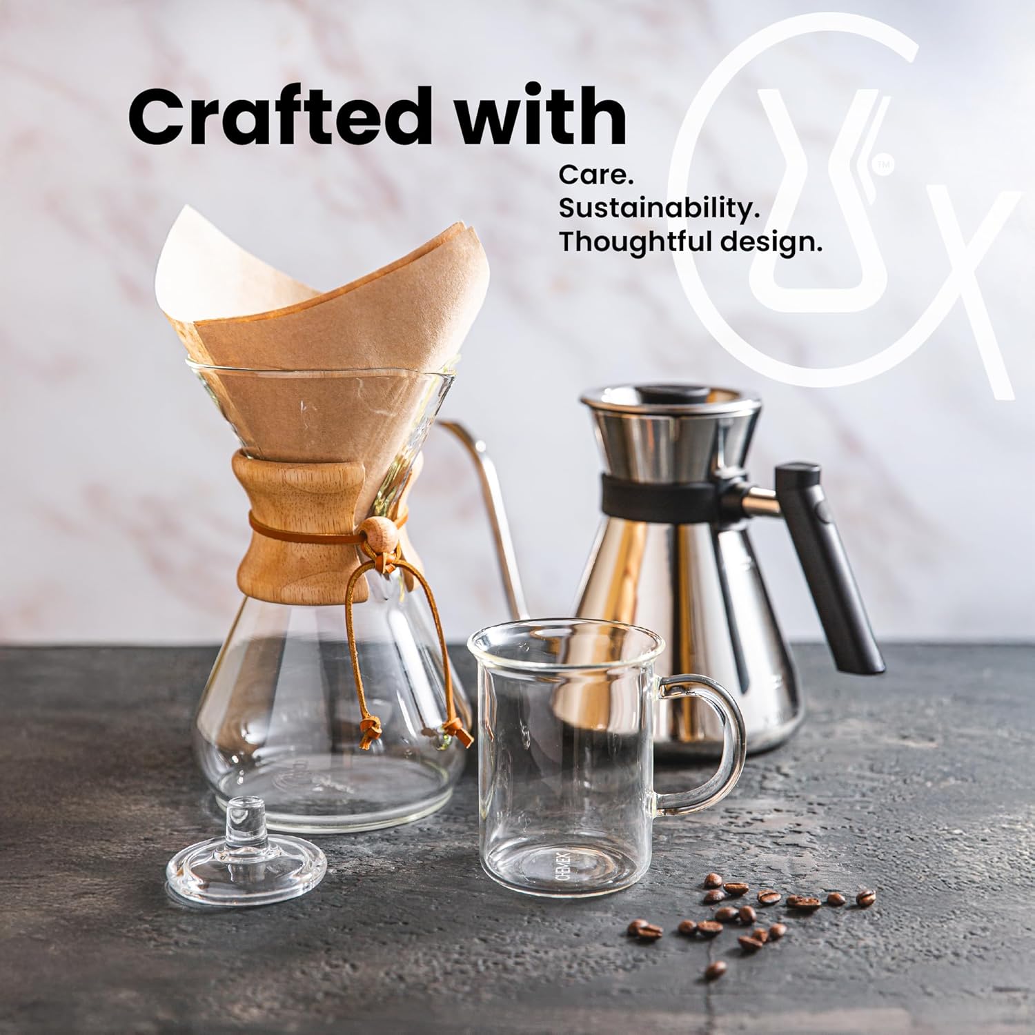 Chemex Natural Coffee Filters, Square, 100ct - Exclusive Packaging