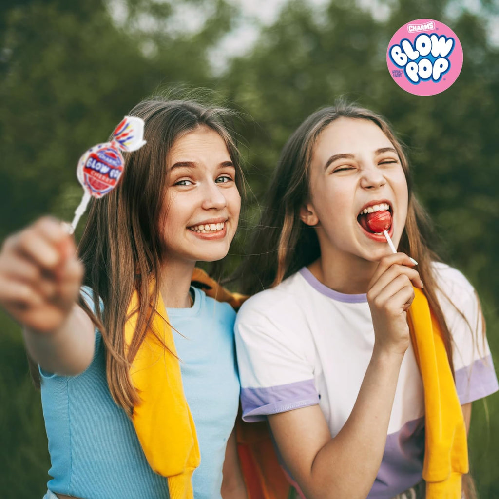 Charms Blow Pop Lollipops - Individually Wrapped Dual Candy and Gum Suckers - Peanut Free, Gluten Free - Bulk Treat for Kids and Adults - Assorted Flavors, 45 Count (29.25 oz.)