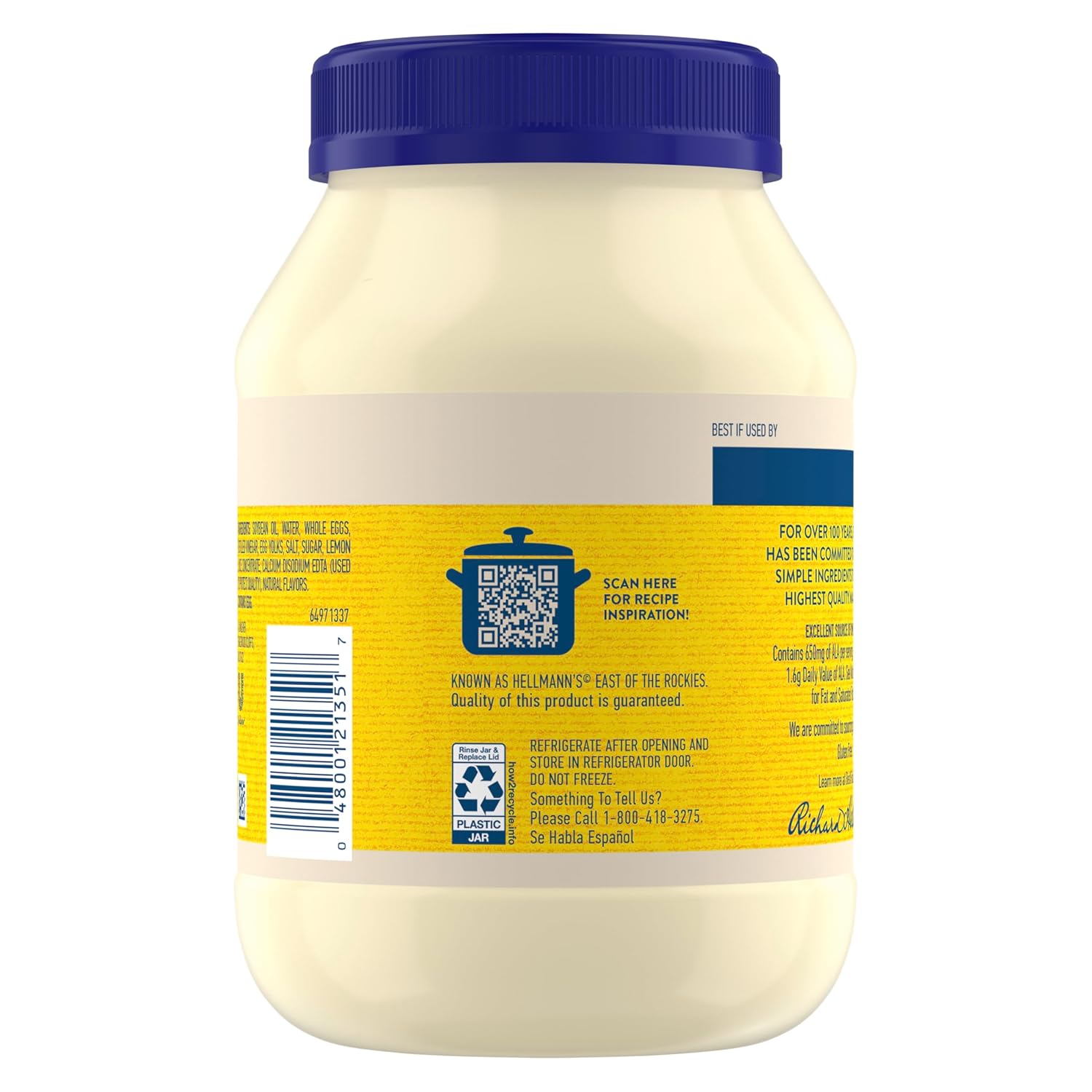 Best Foods Real Mayonnaise Mayo Jar For A Creamy Sandwich Spread or Condiment Gluten-Free, Made With 100% Cage-Free Eggs 30 oz
