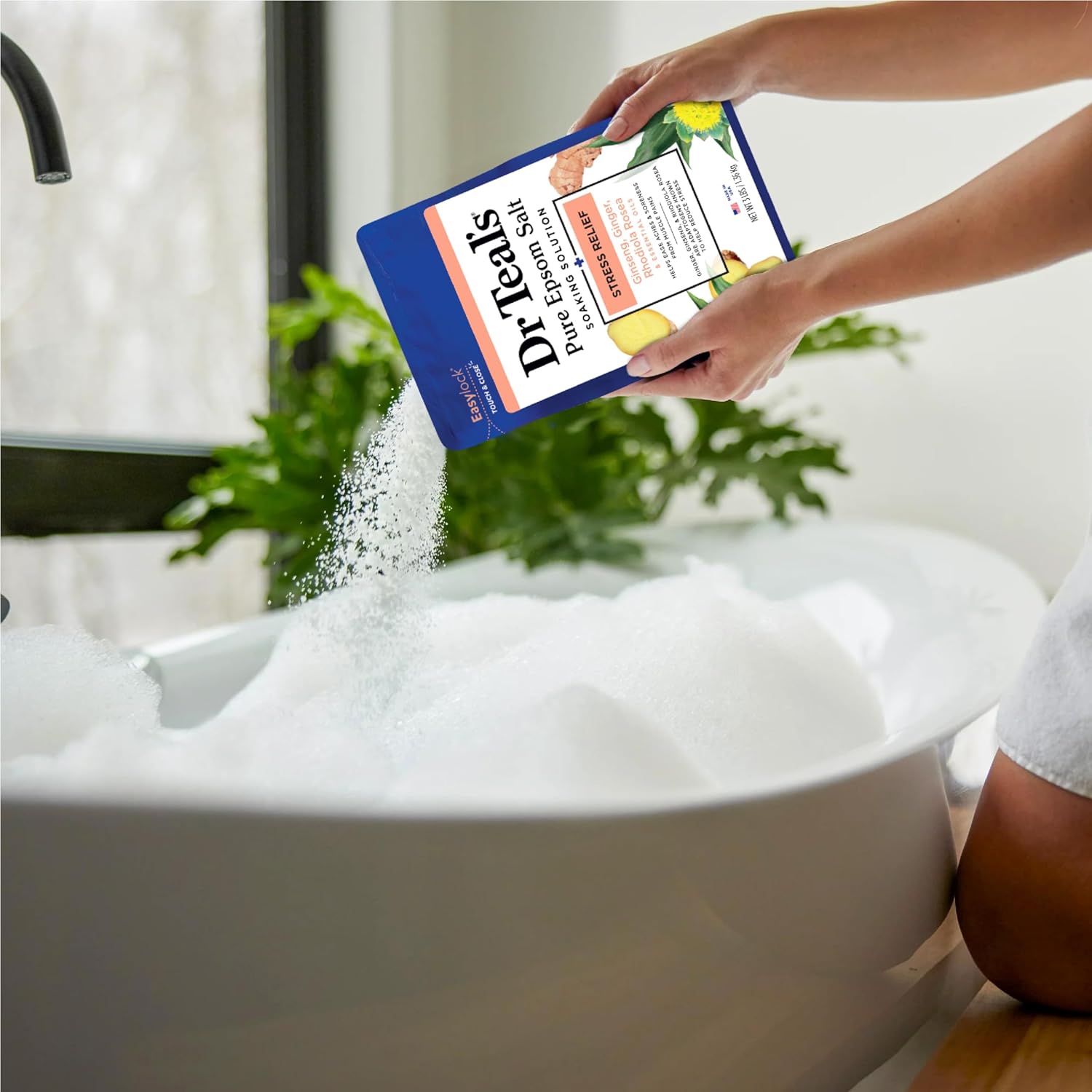Dr Teal's Pure Epsom Salt, Stress Relief with Essential Oils, 3 lbs