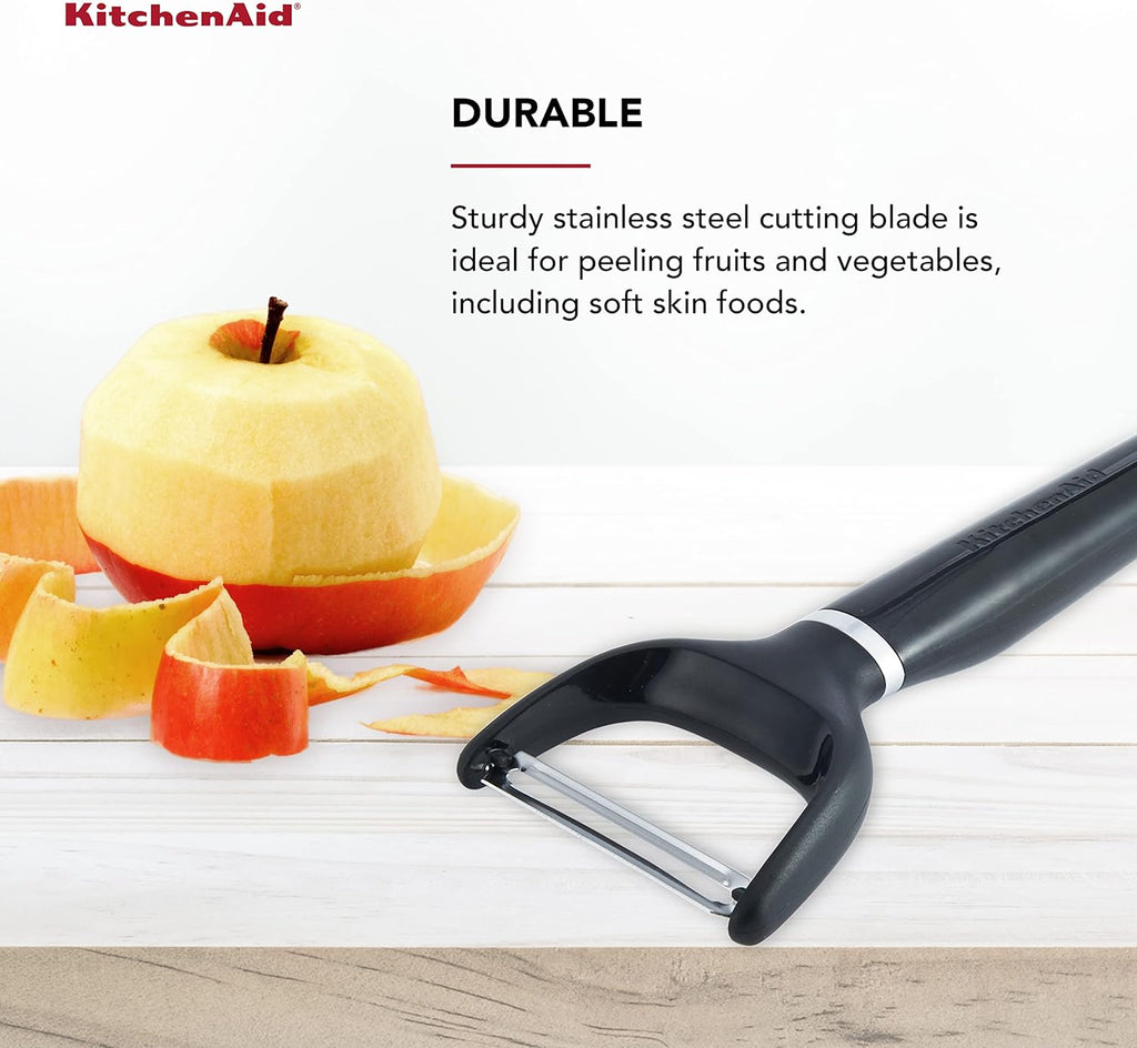 KitchenAid Y Peeler with Ergonomic Handle and Single Edge Blade – Dishwasher Safe with Protective Cover