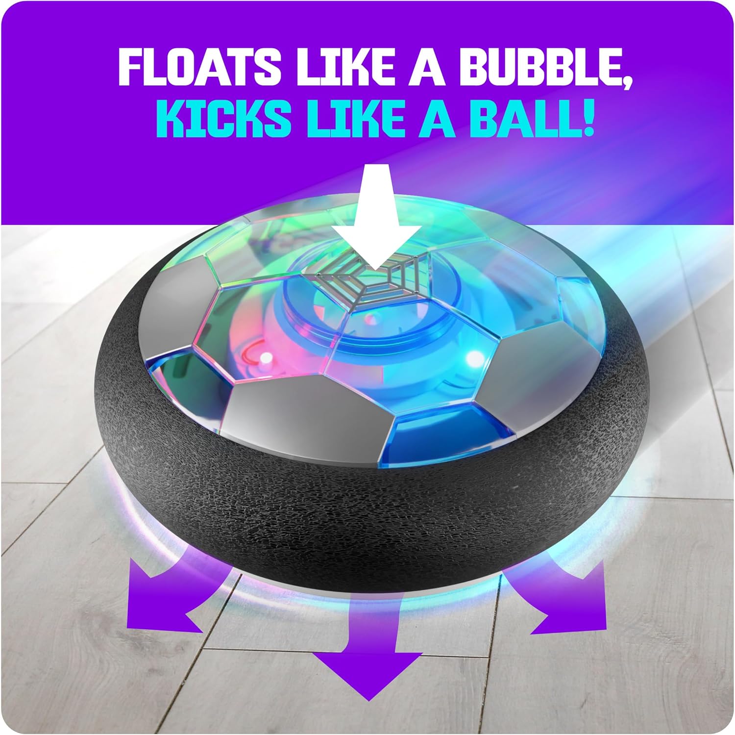 Ninja Blast Hover Soccer Light-Up Ball, Indoor Toy Games Gifts for Birthday, Kids, Boys for Age - 3 Years and up