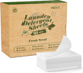 Poesie Laundry Detergent Sheets Fresh Scent 160 Count Clear Non-Plastic Hypoallergenic Liquid Less Sheets for Home Dorm Travel Camping & Hand Washing Clean No Waste