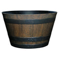 Whiskey Barrel Planter, Resin Garden Pot, 20.5" Kentucky Walnut | Wood Finish Flower Plant Pots, Indoor & Outdoor Planter, Weather-Resistant, Great for Patio, Home & Garden Decor Accent