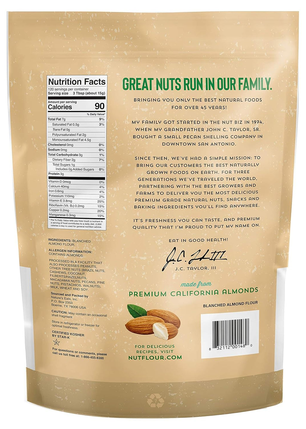 Nature's Eats Blanched Almond Flour, 64 Ounce
