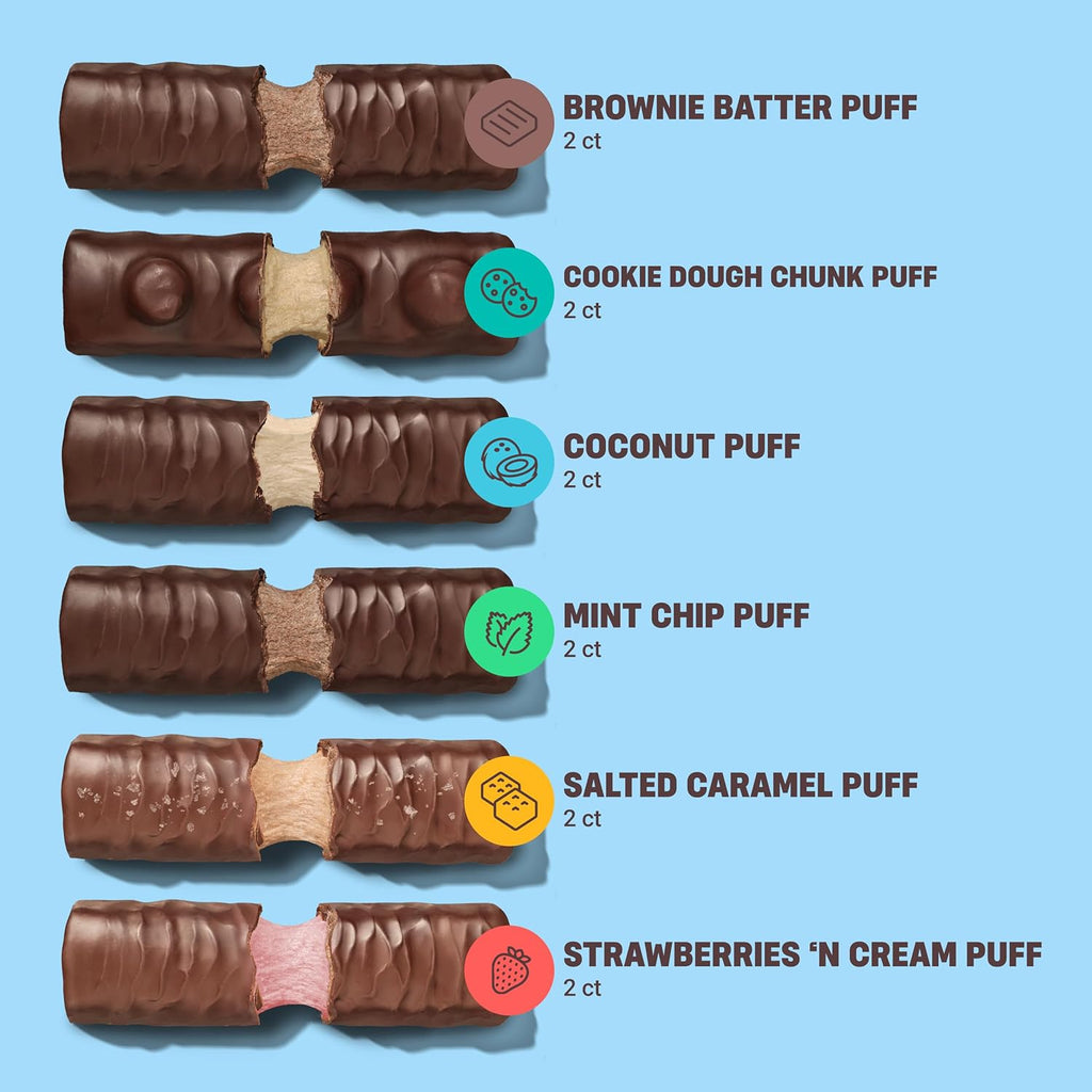 Built Bar, Puff Protein Bars, Variety Pack, Collagen, On-the-go Snacks, Breakfast Bar, Mixed Sampler, 12 Pack