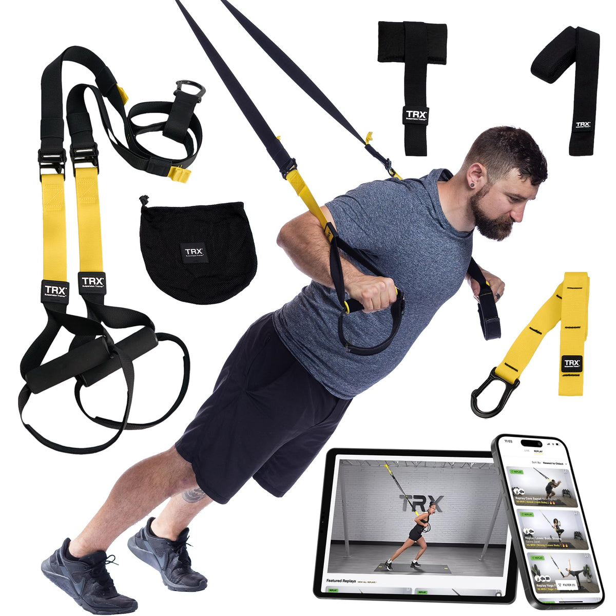 TRX All-In-One Home Gym System – Complete Suspension Training Kit for ...