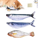 Petgravity Bite-Sized Realistic Flopping Fish Cat Toys, 3 Pack, Interactive Cat Toys for All Breeds, Tap-Activated 3 Flapping Mode, Sardine/Saury/Yellow Croaker, 7.1 Inches, with Catnip, Rechargeable