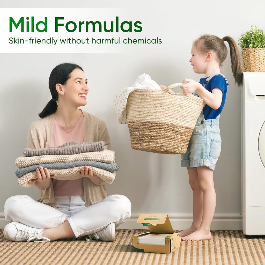 Travel Laundry Detergent Sheets Fisroa 300 Loads Eco-friendly Washing Detergent Sheets Plastic-Free Washer Sheets, Fresh Linen Scent Liquidless Laundry Sheets Strips for Camping Dorm