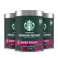 Starbucks Premium Instant Coffee, Dark Roast Coffee, Arabica Beans, Three 3.17 oz Tins