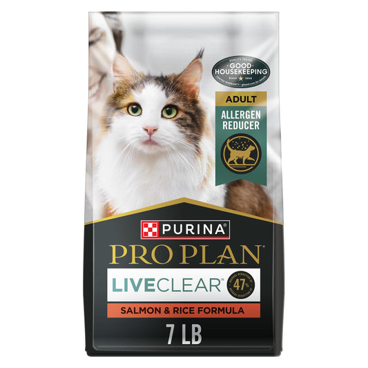 Purina Pro Plan Allergen Reducing, High Protein Cat Food, LIVECLEAR Salmon and Rice Formula - 7 lb. Bag
