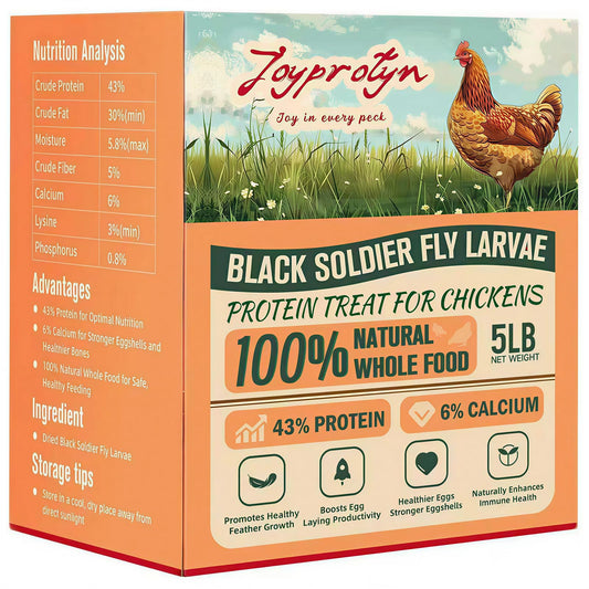 5LB Non-GMO Dried Black Soldier Fly Larvae for Chickens – 85X More Calcium Grubs Than Mealworms for Strong Eggshells & Healthy Growth - High Protein for Chickens, Birds, Ducks, Geese & Pets