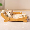 Cat Scratcher & Cats Scratch Pad with Sisal Ball – All-in-One Cats Couch Scratcher, Hammock, and Cat Bed for Indoor Cats, Wooden Cat Scratching Board Upgrade Edition