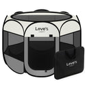 Love's cabin Pet Puppy Dog Playpen, Small Dog Tent Crates Cage Indoor/Outdoor, Portable Playpen for Cat, Foldable Pop Up Dog Kennel Playpen with Carring Case, Removable Zipper Top, Grey
