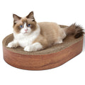 ComSaf Cat Scratching Board - Cat Scratcher Bed for Indoor Cats, Corrugated Cardboard Cat Scratch Pad, Durable Oval Cat Scratcher Bed Bowl for Kitten, Furniture Protector