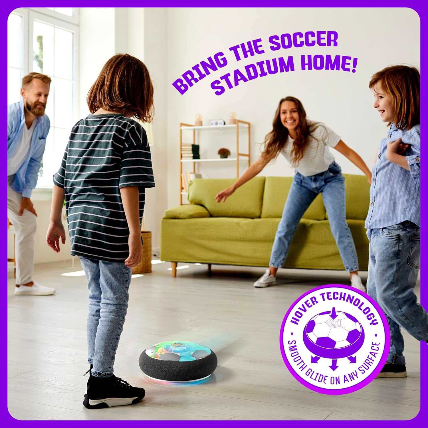 Ninja Blast Hover Soccer Light-Up Ball, Indoor Toy Games Gifts for Birthday, Kids, Boys for Age - 3 Years and up