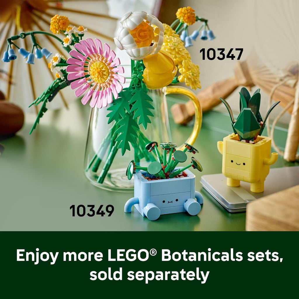 LEGO Botanicals Happy Plants Building Toy for Kids, Girls, and Boys 9+ - Playroom Decor for Desk or Shelf - Birthday Gift Idea for Young Gardeners - Artificial Indoor Plant for Play & Display - 10349