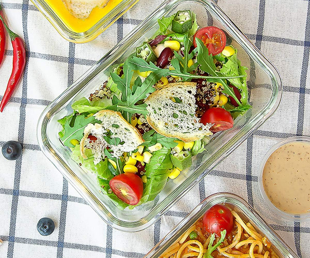 M MCIRCO [8-Pack,30 oz] Glass Meal Prep Containers,Glass Food Storage Containers,Airtight Glass lunch Containers with Lids - Microwave, Oven, Freezer and Dishwasher