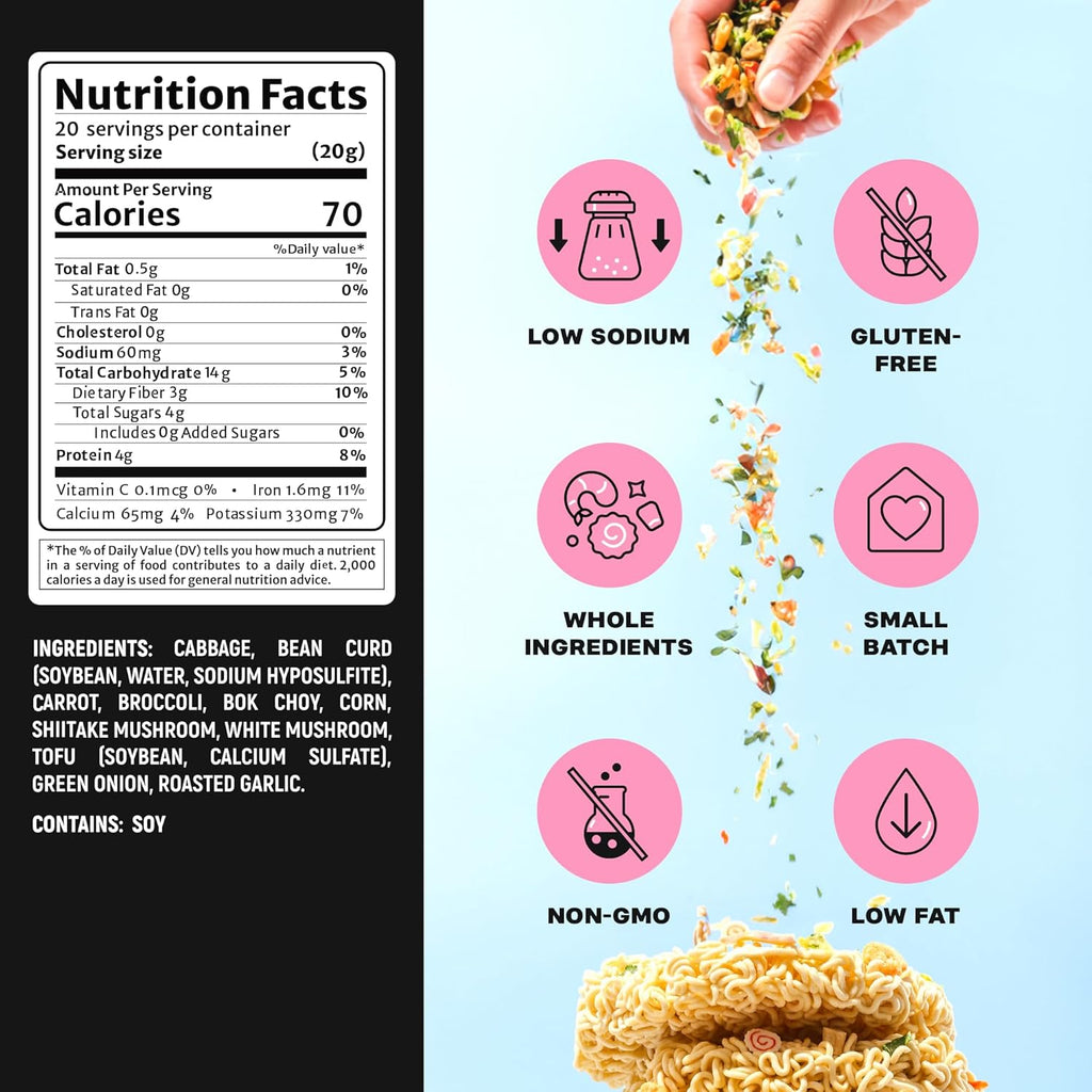 The Ramen Bae - Veggie Mix, Dried Ramen Toppings - Ramen Toppers - 14 oz.