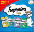 Temptations Classic Crunchy and Soft Cat Treats Feline Favorites Variety Pack, 3 oz. Pouches (Pack of 4)
