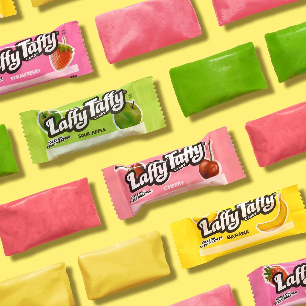 Laffy Taffy Candy, Assorted Fruit Flavored Taffy Candy, Sour Apple, Cherry, Strawberry & Banana Flavors, 49.3 Ounce (145 Pieces)