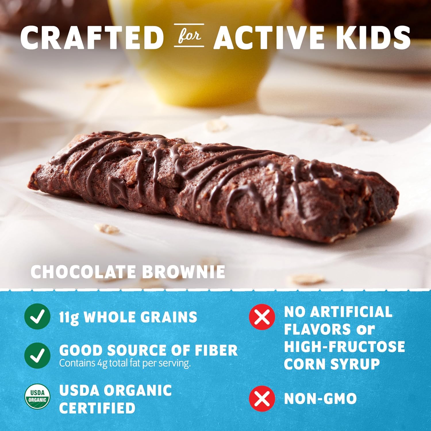 Zbar - Chocolate Brownie - Soft-Baked Energy Snack Bars - Non-GMO - 11g Whole Grains - USDA Organic Granola Bars (18 Pack)