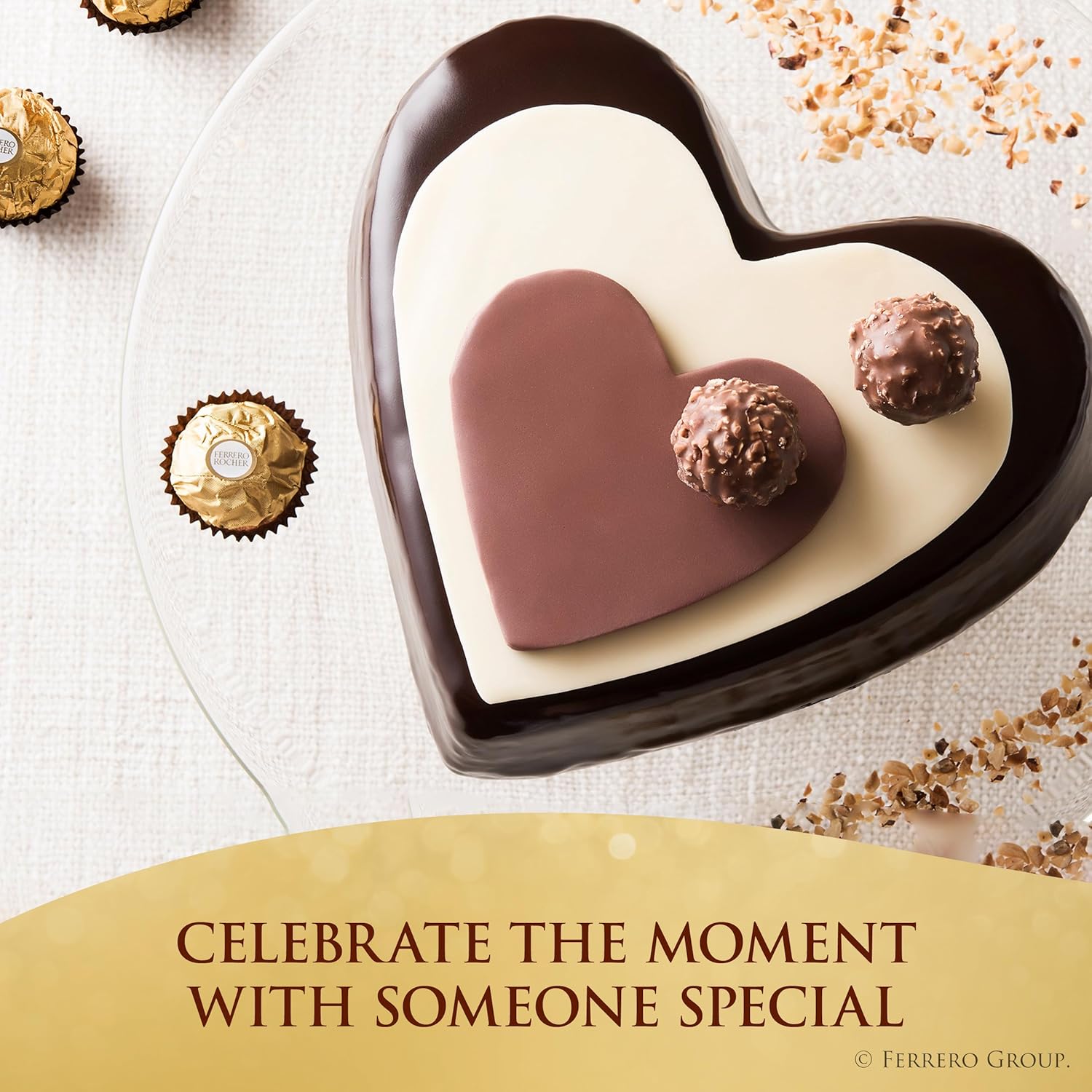 Ferrero Rocher Gourmet Hazelnut Milk Chocolate Gift Box, 16 Individually Wrapped Chocolates for Gifting, 7 oz