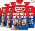 Milk-Bone Natural Peanut Butter Spread with Jif, Lickable Dog Treats in a Squeezable Pouch, 5 Oz. (Pack of 4)