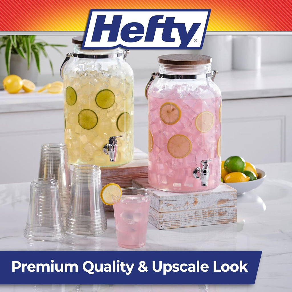 Hefty Party Perfect Clear Plastic Cups, 18 Ounce, 140 Count