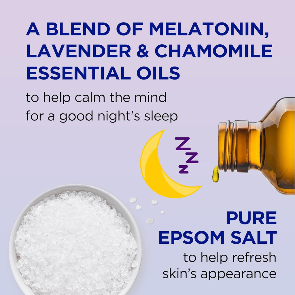 Dr Teal's Pure Epsom Salt Soak, Sleep Blend with Melatonin, Lavender & Chamomile Essential Oils, 3 lbs